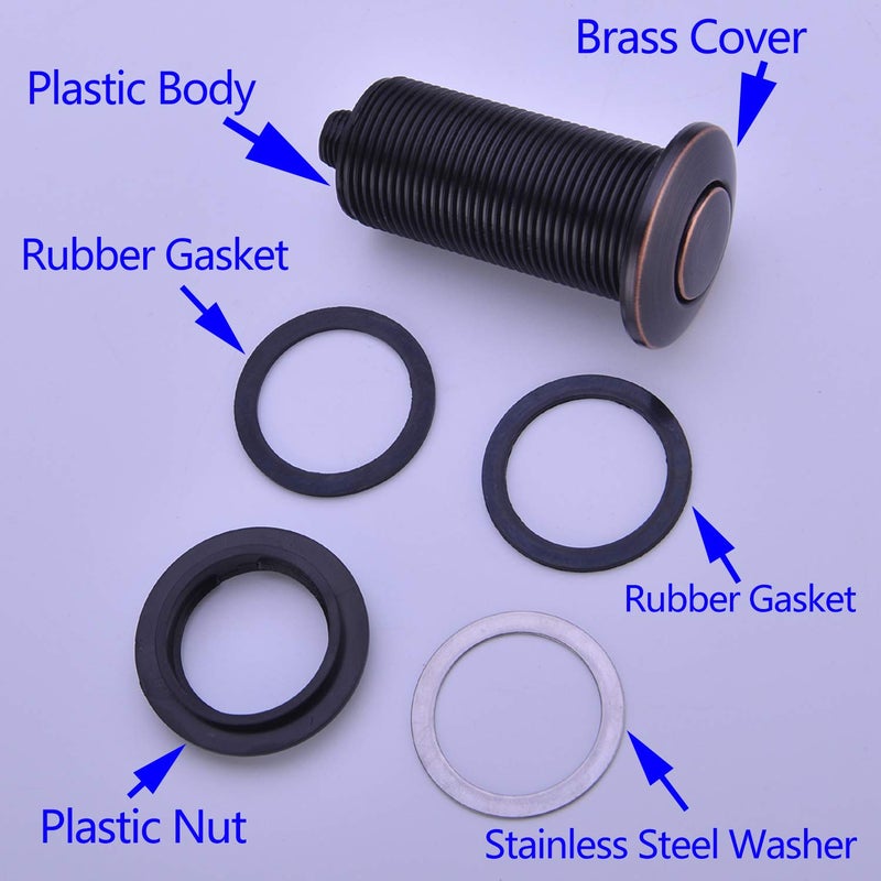 BESTILL Sinktop Switch Push Button for Garbage Disposal, Oil Rubbed Bronze/ORB 3.6" Long On/Off Air Button with Brass Cover, Compatible with all Power Modules - Image 5